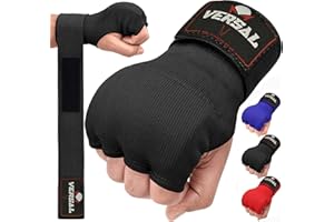 VERSAL VSL Boxing Hand Wraps Inner Gloves, Gel Padded Quick Wraps Elasticated Wrist Support Bandages, Fist Protector Martial Arts MMA Punching Speed Bag Training Under Mitts Handwraps