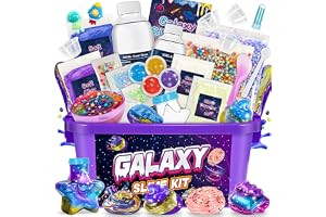 iKidiki Gör Ditt Egen Slime Set - Present till Flickor och Pojkar 6-12 År - Galaxy Barnleksaker