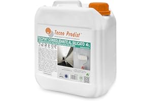 Tecno Prodist TECPINT CONSOLIDANTE AL SILICATO (4 Litros) Fijador superficies construcción, imprimación especial para pinturas a la cal o al silicato, evita la disgregación de mamposteria