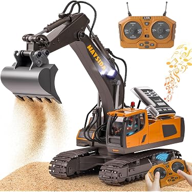 Cheffery Grue Télécommandée 1:16 – 13 Canaux Avec Effet Brume, Lumières LED & Sons Réalistes – Engin De Chantier Géant Pour Enfants 6+ Ans (Jaune)