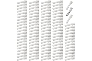 YOOSIT Lot de 100 petites pinces à cheveux crocodiles argentées unies en forme de bec de canard - Pinces à cheveux crocodiles - Pinces à cheveux - Accessoires de bricolage pour femme et fille (30 mm)
