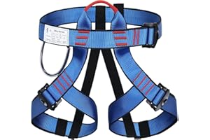 ENJOHOS Harnais d'escalade, ceinture de sécurité antichute, pour l'alpinisme, l'escalade dans les arbres, les pompiers, en extérieur (tout bleu)