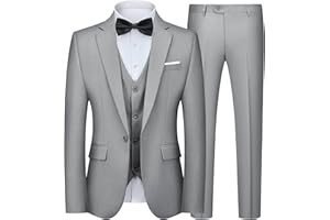 Autsel Trajes para Hombre de 3 Piezas Slim Fit Elegantes Negocio Boda Traje Blazer Chalecos Pantalones