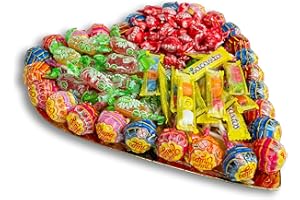 Cœur de Chupa Chups, Gummy Jellies, Pikotas et Lacasitos. +70 Bonbons dans ce cœur. Cadeau Original et Très Doux. [IAMI]