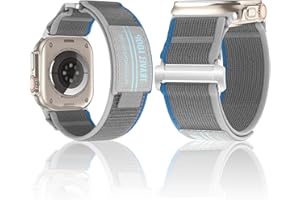 BOJYS Nylonowy pasek kompatybilny z Apple Watch Ultra 2, 49 mm, 46 mm, 45 mm, 44 mm, 42 mm, miękki nylonowy pleciony, sportowy pasek do iWatch Ultra Series 10, 9, 8, 7, SE, 6, 5, 4, 3, 2, 1