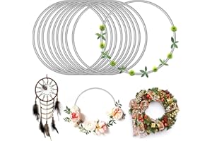 REALJOY 10 anelli in metallo per fai da te, 10 cm, in metallo, colore nero, per acchiappasogni, anelli decorativi da appendere, anelli in metallo per ghirlande di Natale, ghirlande di nozze (argento)