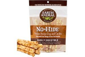 Earth Animal No Hide Palitos Masticables Pequeños con Sabor a Venado, Alternativa Natural al Cuero Crudo, Duradero, para Perros | Golosinas para Perros Pequeños (1 Paquete)