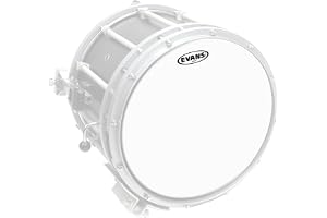 Evans Hybrid trumhuvud, marschband, virveltrumma, för känslighet, dynamiskt omfång, förbättrar projektion och hållbarhet, vit, 33 cm