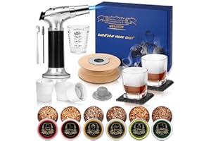 CWLAKON Kit per Affumicatore per Cocktail con Torcia, Whiskey Bourbon Old Fashioned Drink Smoker Kit con 6 Trucioli di Legno, Regalo di Compleanno di Natale per Uomini, Papà, Mariti (Senza Butano)