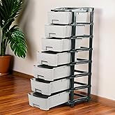 Kuber Industries 7-Layer & 57 Ltr Modular Drawer Storage Organizer | Easy-to-Clean Books Clothes & Toys Organizer for Kids Ro