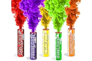Dynastyparty Smoke Bomb Grenades - Pack of 5 Ring Pull Smoke Flares - Red, Purple, Yellow, Green, Orange - Weddings, Gender Reveals, Photography
