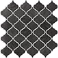 Arabesque Peel and Stick Tiles for Kitchen, Thickeest Peel and Stick Wall Tiles, 10-Sheet 3D Self Adhesive Wall Tiles Backsplash, Dark Grey 12''×12'' Stick on Tiles for Kitchen and Bathroom