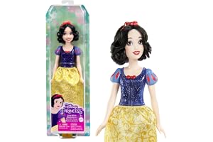 Mattel Disney Princess Królewna Śnieżka lalka modowa Signature | Błyszcząca moda ze zdejmowaną spódnicą, opaską do włosów i butami, możliwa i kolekcjonerska, inspirowana filmem Disneya