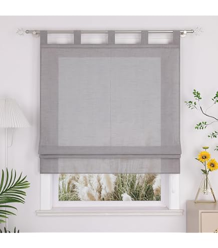 Joyswahl Adèle Store Romain avec Ruban Rideau Voilage avec Passants Passe Tringle Rideaux pour Cuisine Chambre Café LxH 120x140cm Joyswahl Adèle Store Romain avec Ruban Rideau Voilage avec Passants Passe Tringle Rideaux pour Cuisine Chambre Café LxH 120x140cm