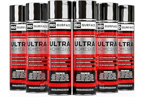PRO SURFACE 6 Cans Ultra Adhesive - High Temperature Multi-Purpose Contact Spray Adhesive 500ml
