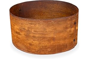 UNIGARDIA Corten Steel Tree Ring Ø 40 cm - Metal Lawn Edging 20 cm High - Easy to Install - Pre-Rusted Garden Edge Border, Incl. Accessories and 1 Pair of Assembly Gloves