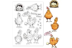 ‎GLOBLELAND GLOBLELAND Huhn Klarsichtstempel Cartoon Tiere Silikon Klarsichtstempel Siegel Eier Bauernhoftiere Transparente Stempel Für DIY Scrapbooking Kartenherstellung Fotoalbum Journal