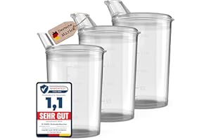 D.VARA 3x Schnabelbecher mit Deckel 250ml Transparent Schnabeltasse Senioren Set aus 3x Becher mit 3x Deckeln (2x mit Öffnung 12 x 10 mm u. 1 x mit Öffnung 4 x 4 mm) Trinkbecher mit deckel- Trinkbecher Baby