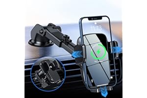 Handyhalterung Auto mit Ladefunktion, SONRU 15W Qi Fast Wireless Charger Induktive KfZ Ladestation Kabellosen Autoladehalterung mit Saugnapf für iPhone Samsung LG 4,5"-6,7" Qi-fähige Telefone