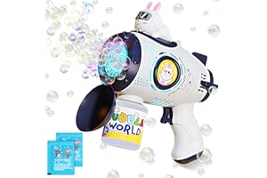 KEARLGMBH Pistola Burbujas para niños 5000 + Burbujas jabón/min, máquina automática Burbujas jabón, Botella Relleno, Burbujas jabón, Regalo para cumpleaños, Bodas, Fiestas Verano, Exteriores