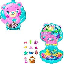 Polly Pocket Barbie Dreamhouse Compacte Speelset, Poppenhuis speelset met 3 Minipoppen, 1 Puppy, 11 Accessoires, Lift en Zwembad, HWP11
