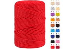 LEREATI Corde Macramé 3mm x 170m, Corde Polyester Fil Macramé Polypropylène pour Macramé, Ficelle Macramé pour DIY Artisanat, Sac à Main, Décoration de la Maison (Rouge)