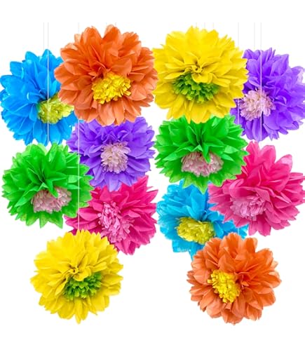 Set 12 Pompon Decorativi In Carta Velina - Marrone Chiaro, Per Feste, Matrimoni, Compleanni - Foto 13