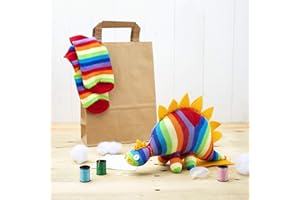 SOCK CREATURES Sock Stegosaurus Craft Kit | Sewing kit | Craft kit for kids | Craft kits for adults | Dinosaur gifts