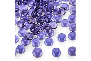 HAKACC 450 g szklane nuggets fioletowe, dekoracyjne kamienie szklane Mancala, kamienie mozaikowe do majsterkowania, 1,7-1,9 cm