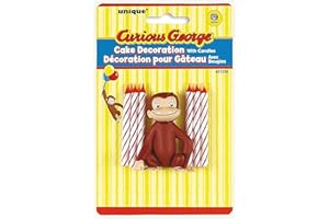 UNIQUE Decorazione per torta e candeline, 6 pezzi, Curious George (etichetta in lingua italiana non garantita)