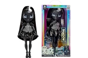 RAINBOW HIGH Shadow High Shanelle Onyx - Poupée Mannequin Camaïeu de Gris 28cm, Cheveux et Tenue Noirs, Sac À Main Élégant, Cadeau Mignon pour Les Enfants de 4 à 10 Ans