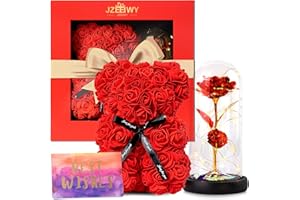 JZEEIWY Eternal Rose Geschenke für Frauen, Rosenbär Rose Flower Bär Damen, Mütter, Töchter und Freundinnen,Rose Set Geschenkbox als Geburtstag und Valentinstag