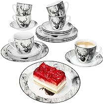 Service à Dessert/café Pour 6 Personnes – Porcelaine Bleue à Motifs Floraux – Senator Collection