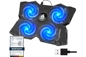‎KLIM KLIM Wind - Podkładka chłodząca do laptopa - Nowa wersja - Wydajny proces chłodzenia - 4 wentylatory Notebook PC PS4 PS5, wentylowana podstawka pod laptopa - niebieski