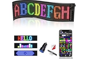 DIYOYOTM Panneau Led, 47.5 X 12cm Flexible Panneau Affichage LED, Plaque Lumineuse Camion Personnalisé, LED Programmable, Enseigne Lumineuse Pour DéCoration Mural, IdéE Cadeau, Bluetooth USB 5V