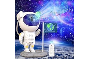 QXMCOV LED Sternenhimmel Projektor Astronaut, Galaxy Projektor Sternenhimmel Nachtlicht mit Timer/ Fernbedienung/Bluetooth Lautsprecher, Sternenprojektor Kinder,Sternlichtprojektor für Baby Party Geschenke