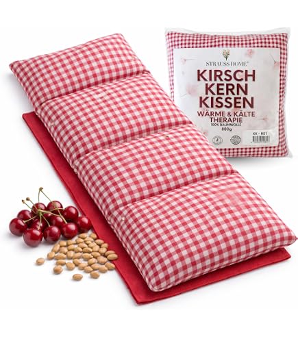Coussin Chauffant Noyaux De Cerise - Grand Format, Sangle Réglable, Bleu Foncé, Neuf