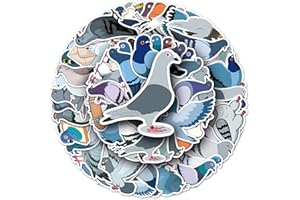 AFFOTO Pigeons Aufkleber für Laptop (50 PCS),Geschenk für Kinder Jugendliche Erwachsene Jungen,Tauben Stickers Wasserdicht Vinyl Aufkleber für Scrapbook,Skateboard,Auto,Gepäck