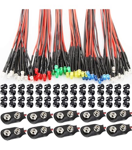 PATIKIL LED Diode Lumineuse 3mm, 24 Pcs 9-12V DC Pre Câblées