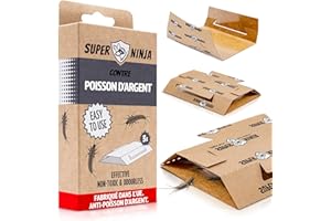 Super Ninja Piège à Poissons d’Argent – 3 Pièces, Anti Poisson d’Argent avec Attractif Intégré, Inodore et Non Toxique, Trappes pour Salles de Bain, Cuisines et sous-sols, Jusqu’à 3 Mois d’Efficacité