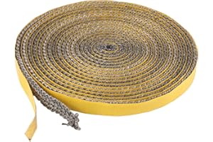 YILIYA Junta Cristal Chimenea,3mm x 10mm x 4m Cinta Sellado Cristal Chimenea,Junta Chimenea Autoadhesivo Resistente al Calor para Estufa de Leña Puerta Chimeneas Tubo de Humo