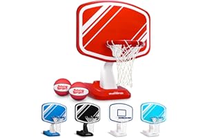 GoSports Splash Hoop PRO - Choose Your Color - Swimming Pool Basketball Game, Includes Poolside Water Basketball Hoop, 2 Balls and Pump