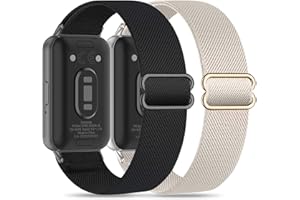 EverAct Elastische Armband kompatibel mit Samsung Galaxy Fit 3 Armband Ersatzband Uhrenarmband Zubehör für Samsung Galaxy Fit 3 SM-R390 Nylon Ersatzarmband Sport Uhrenarmband Damen Herren