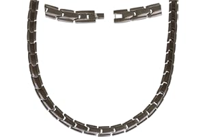 Smarter LifeStyle - Collar Elegante de Titanio Para Terapia Magnética y Que Alivia El Dolor de Cuello Artritis Migraña Dolores de Cabeza Hombros y Espalda Color Gris Bronce de Cañón