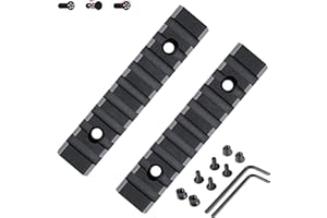 RimFly Rail Picatinny para Airsoft Pack 2Uds 9 Slots Kit 2 Riel + 2 Llave + 4 Tornillos Keymod para Armas 20mm/21mm Caza Weaver Adaptador Scope Base de Rifle Montura de Visor Tactico