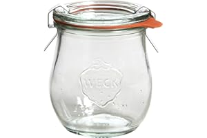 Weck Tulpenglas 220ml 12er-Set: Sturzglas Deckel, Dichtring Einmach-Klammern, Durchsichtig, 12 x 220 ml