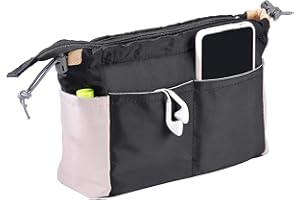 QH-SHOP Organiseur de Sac avec Fermeture éclair et Coulisse, Multifunzione Trousse de Toilette Imperméable Pochette de Rangement Intérieur pour Sac à Main ou Sac de Voyage