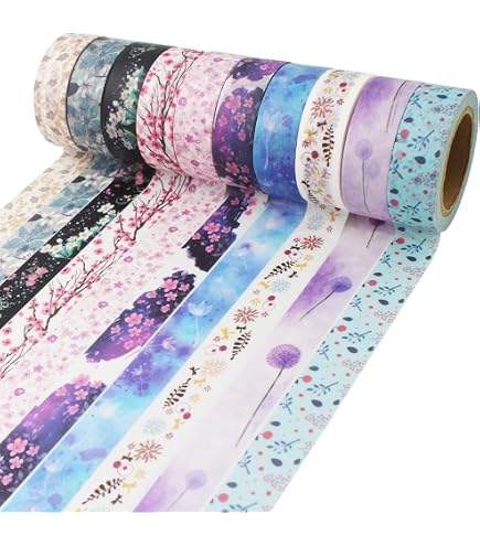 Set 12 Nastri Washi Vintage Van Gogh | Larghezza 15mm X 2m Per Journaling E Scrapbooking