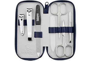 marQus zestaw do manicure i pedicure 7-częściowy – Solingen Germany – wysokiej jakości zestaw pielęgnacyjny z cążkami, obcinaczem i pęsetą – idealny prezent