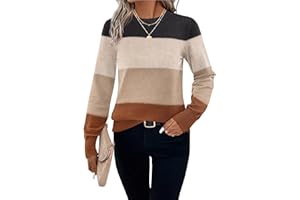 Hotouch Pullover Damen Herbst Winterpullover Langarm Elegante Strickpulli Einfarbig Gestrickt Sweatshirt Regular Fit Knit Sweater S-XXL